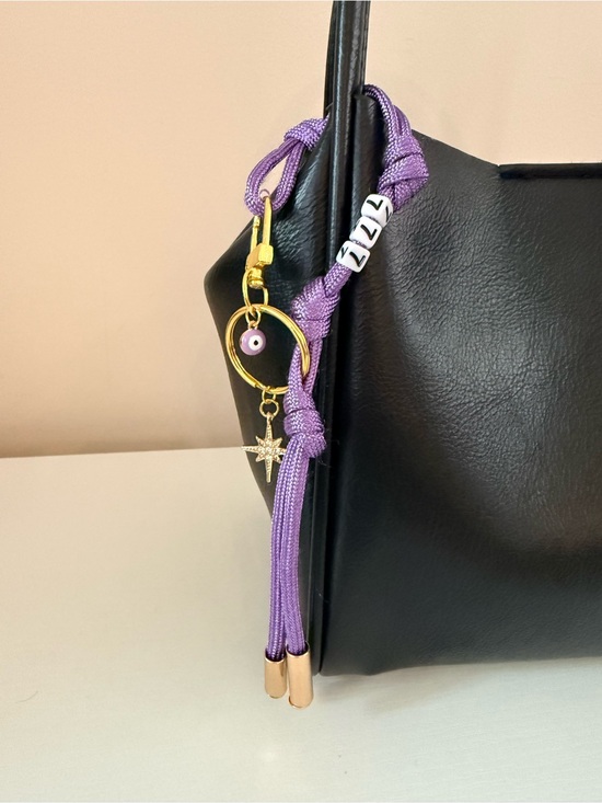 Accessories - NEW Lavender Purple Evil Eye 777 paracord bag charm key chain with North Star